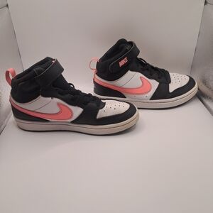 Nike Kids Black and Pink High-Top Sneakers